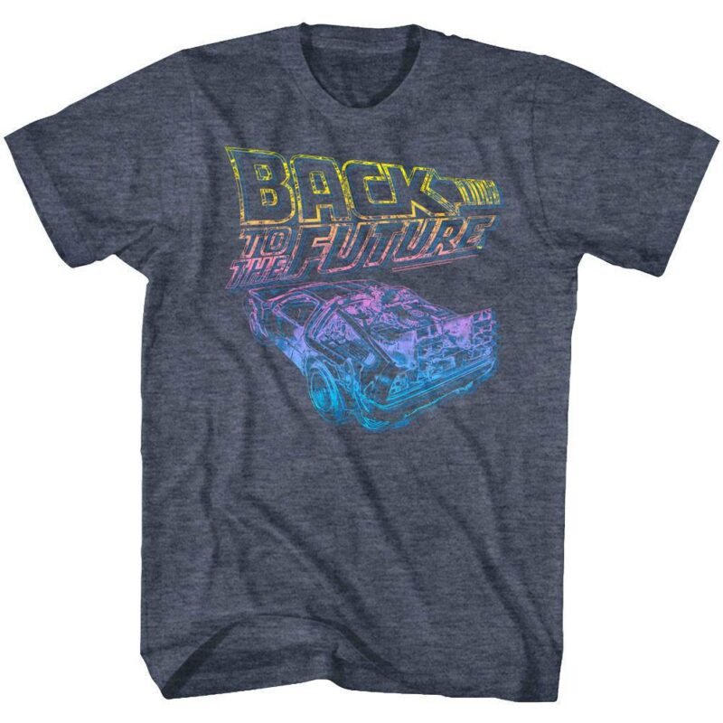 Back to The Future Neon Rainbow Car T-Shirt