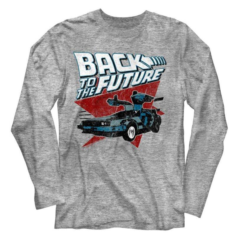 Back to The Future Retro Gullwing Doors Long Sleeve T-Shirt