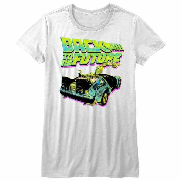 Back to The Future Neon Halftone Delorean T-Shirt