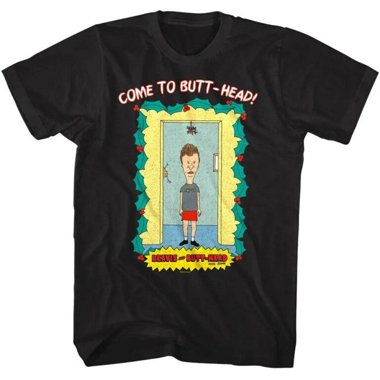 Beavis and Butthead Under the Mistletoe Men’s T Shirt