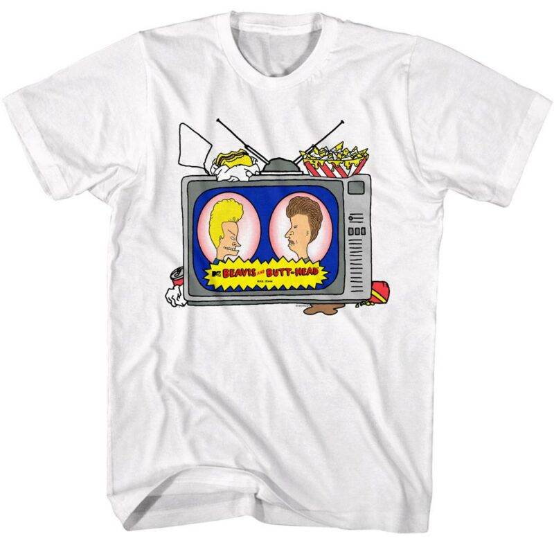 Beavis and Butthead Junk Food & TV Men’s T Shirt