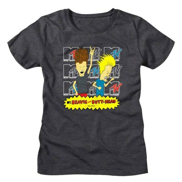 Beavis and Butthead Rockin Out on MTV Women’s T Shirt