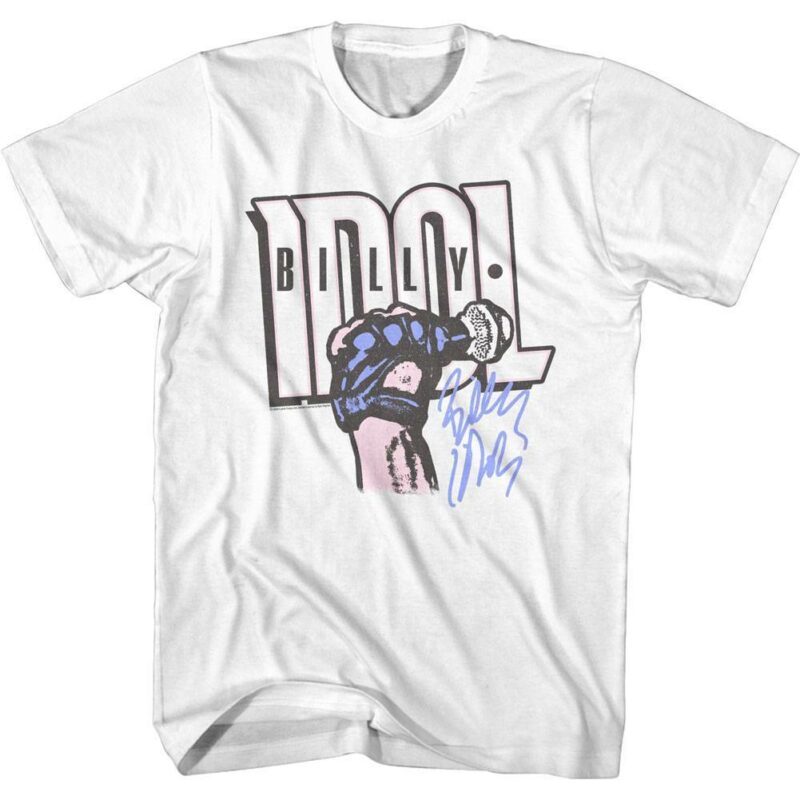 Billy Idol Autograph Fist Men’s T Shirt