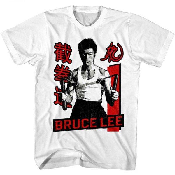 Bruce Lee Red Nunchucks Men’s T Shirt