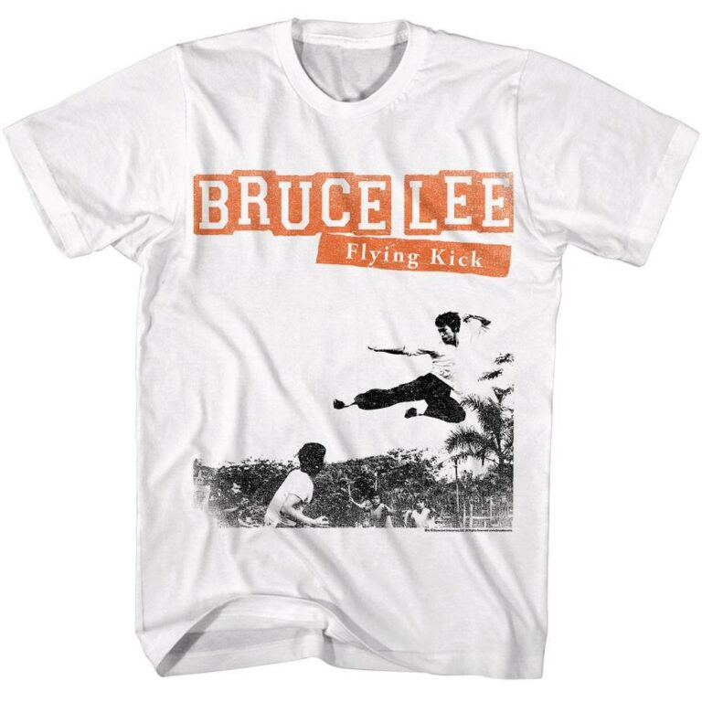 Bruce Lee Flying Kick Men’s T Shirt