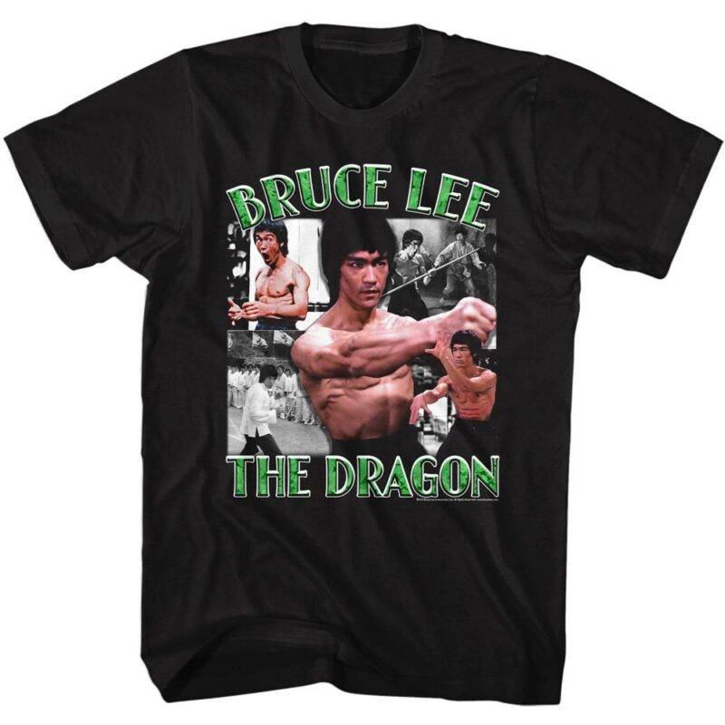 Bruce Lee Dragon Action Montage Men’s T Shirt