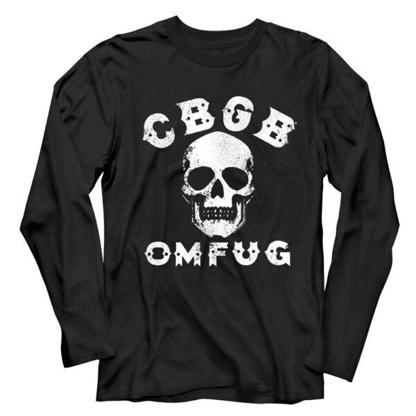 CBGB OMFUG Vintage Skull Men’s Long Sleeve T Shirt