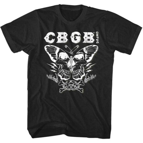 CBGB Butterfly Skull Men’s T Shirt