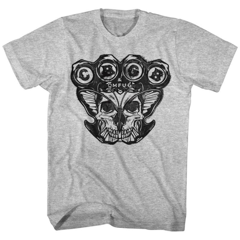 CBGB Butterfly Skull Knuckle Duster Men’s T Shirt