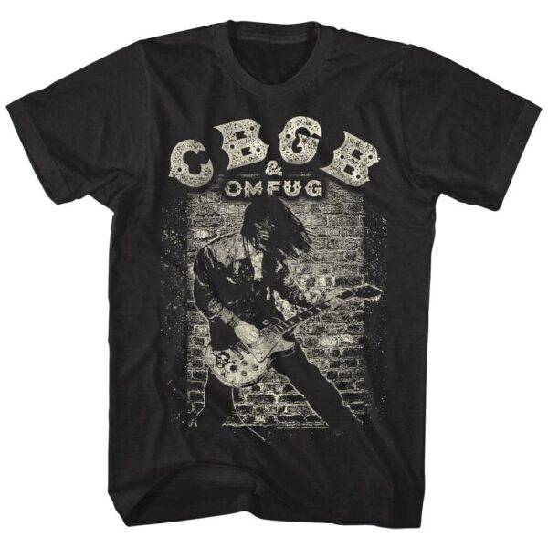 CBGB OMFUG Shredding Rock Guitar Men’s T Shirt