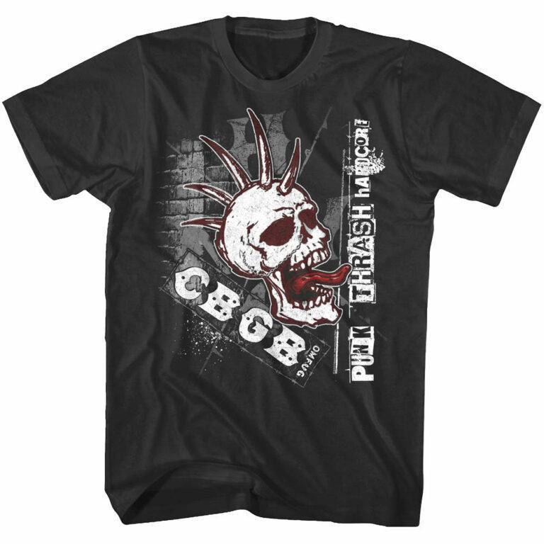 CBGB Skull Punk Thrash Hardcore Men’s T Shirt