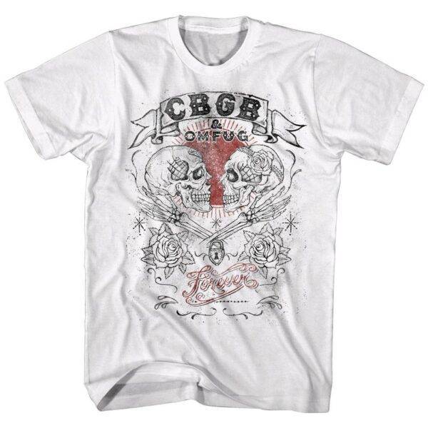 CBGB OMFUG Skeleton Lovers Forever Tattoo Men’s T Shirt