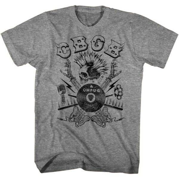 CBGB Vinyl Skull Men’s T Shirt