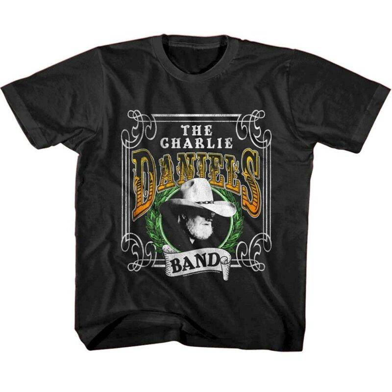 Charlie Daniels Band Leaf Wreath Kids T Shirt