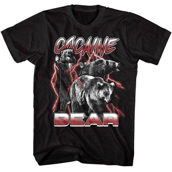 Cocaine Bear Red Lightning T-Shirt