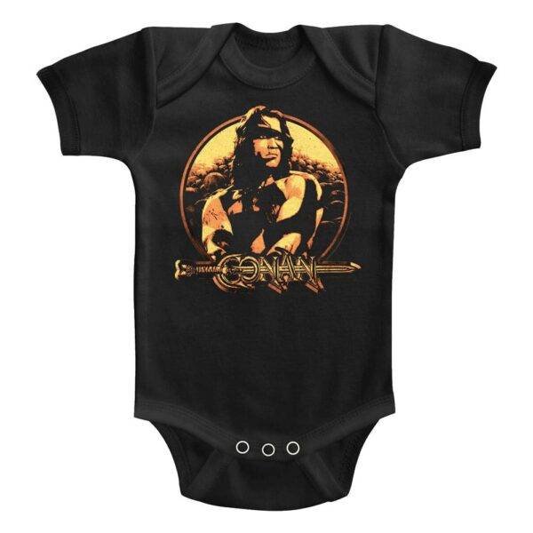 Conan the Barbarian Bronze Shield Baby Onesie