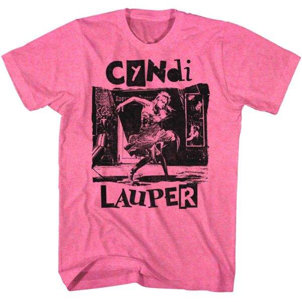 Cyndi Lauper Torn Note Pink Dance Men’s T Shirt