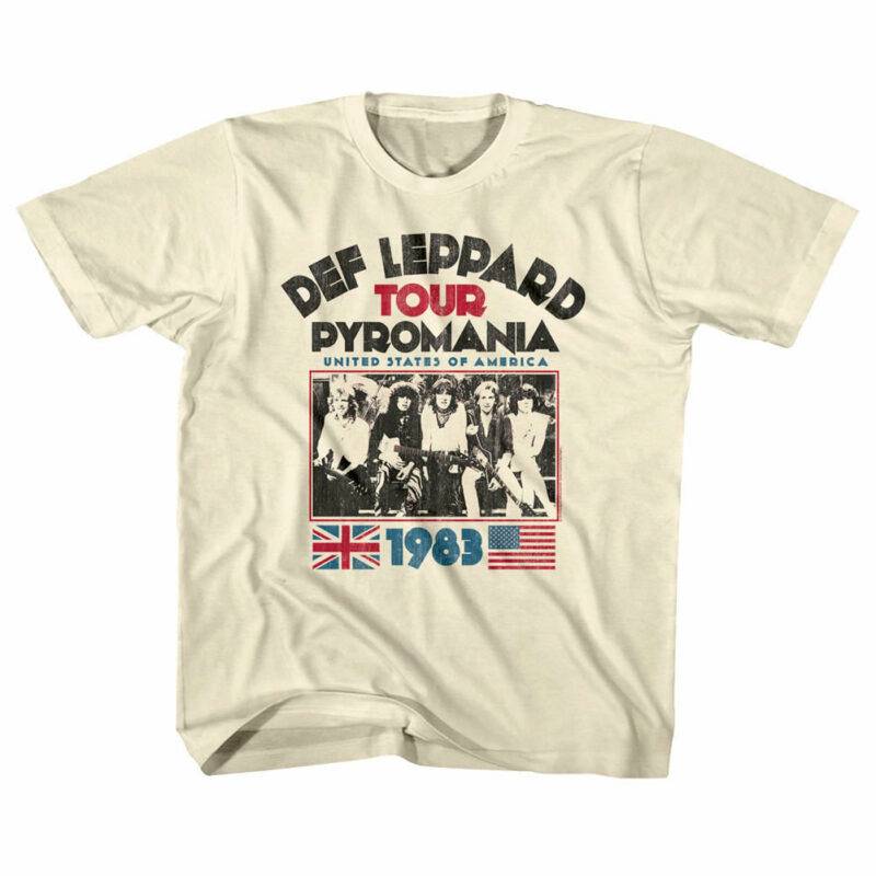 Def Leppard Pyromania USA Tour 1983 Kids T Shirt
