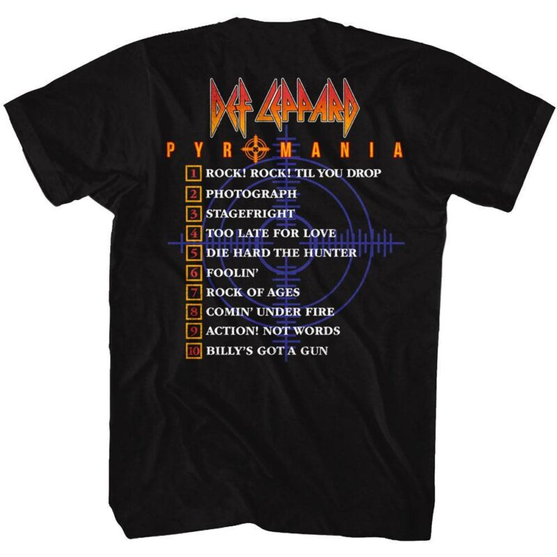 Def Leppard Pyromania Tracklist Men's T Shirt