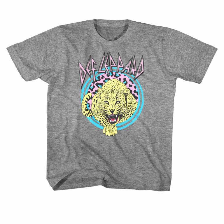 Def Leppard Pastel Leopard Kids T-Shirt