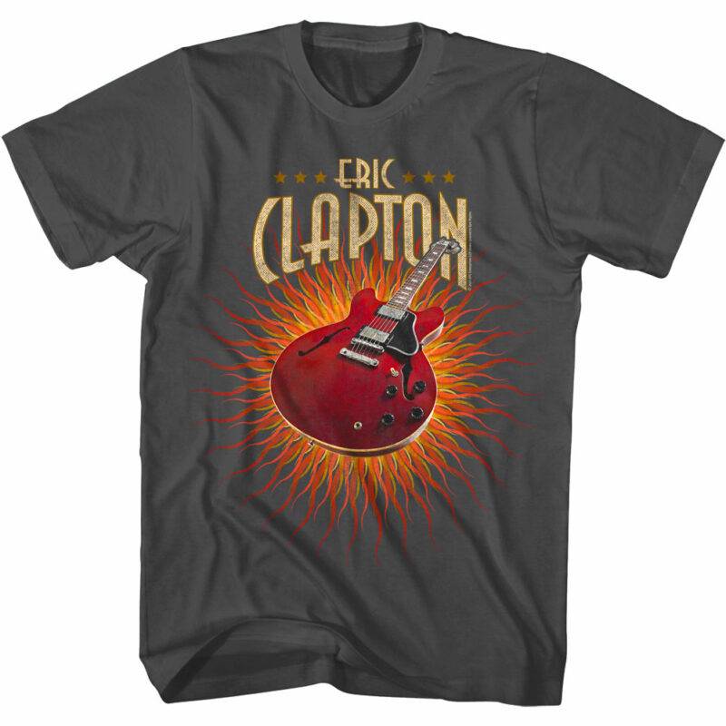 Eric Clapton Gibson Guitar Flames Men’s T Shirt