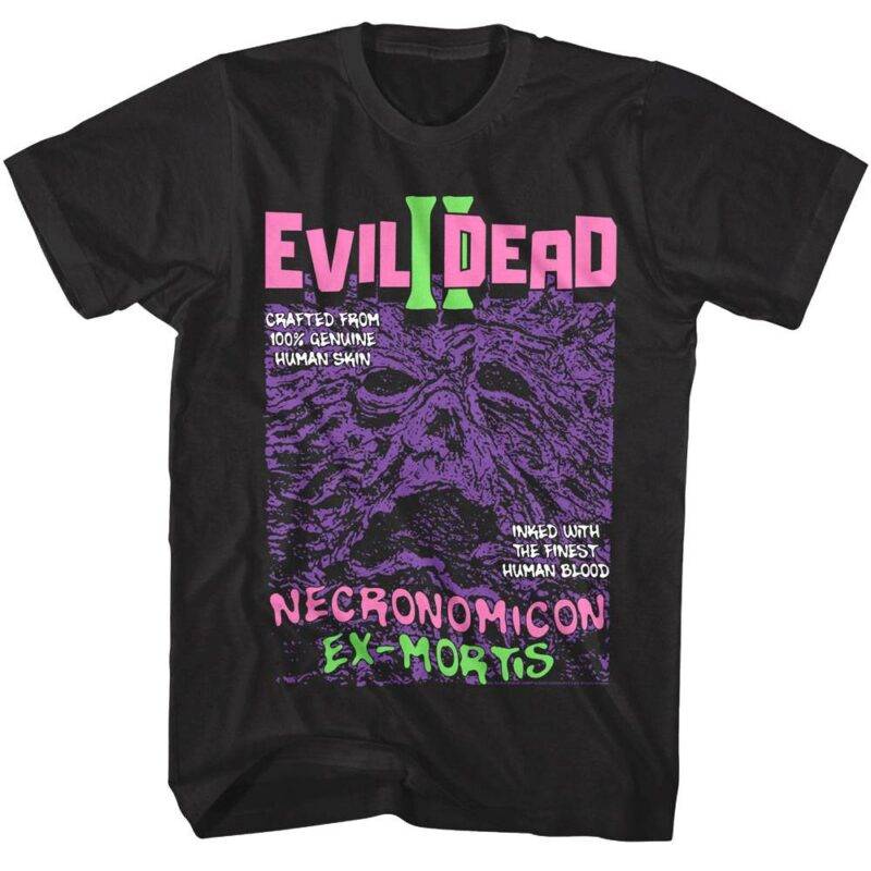 Evil Dead 2 Neon Necronomicon Ex-Mortis Men’s T Shirt