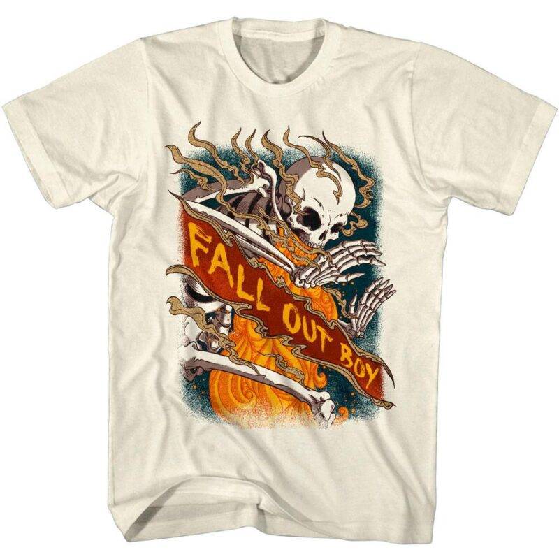 Fall Out Boy Skeletons on Fire Men’s T Shirt