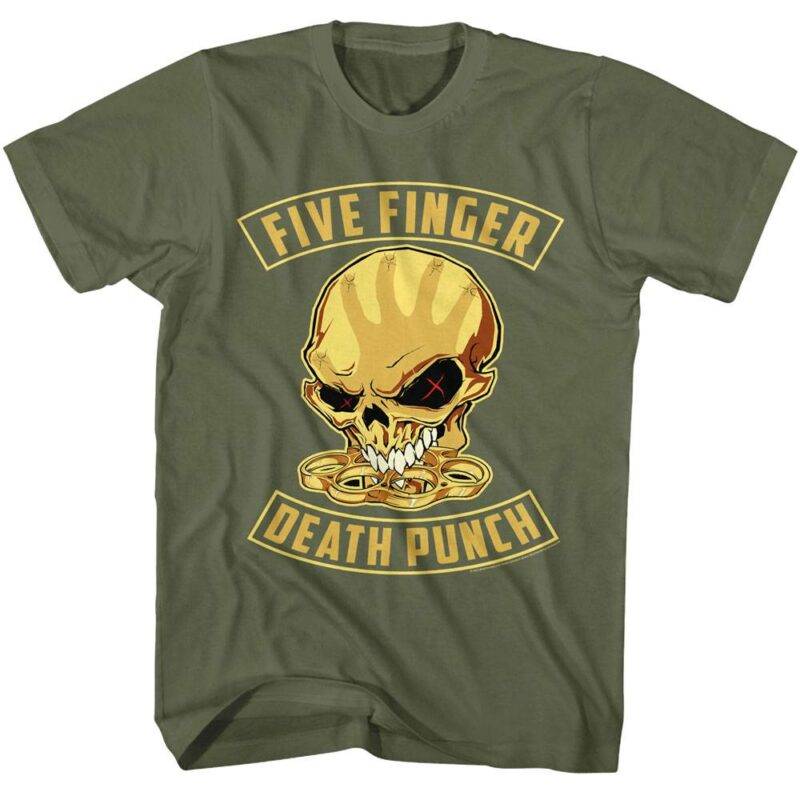 Five Finger Death Punch Gold Skull Men’s T Shirt