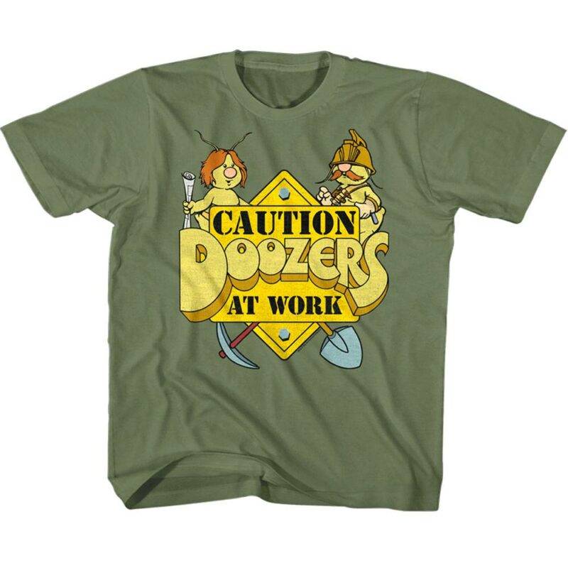 Fraggle Rock Caution Doozers At Work Kids T Shirt