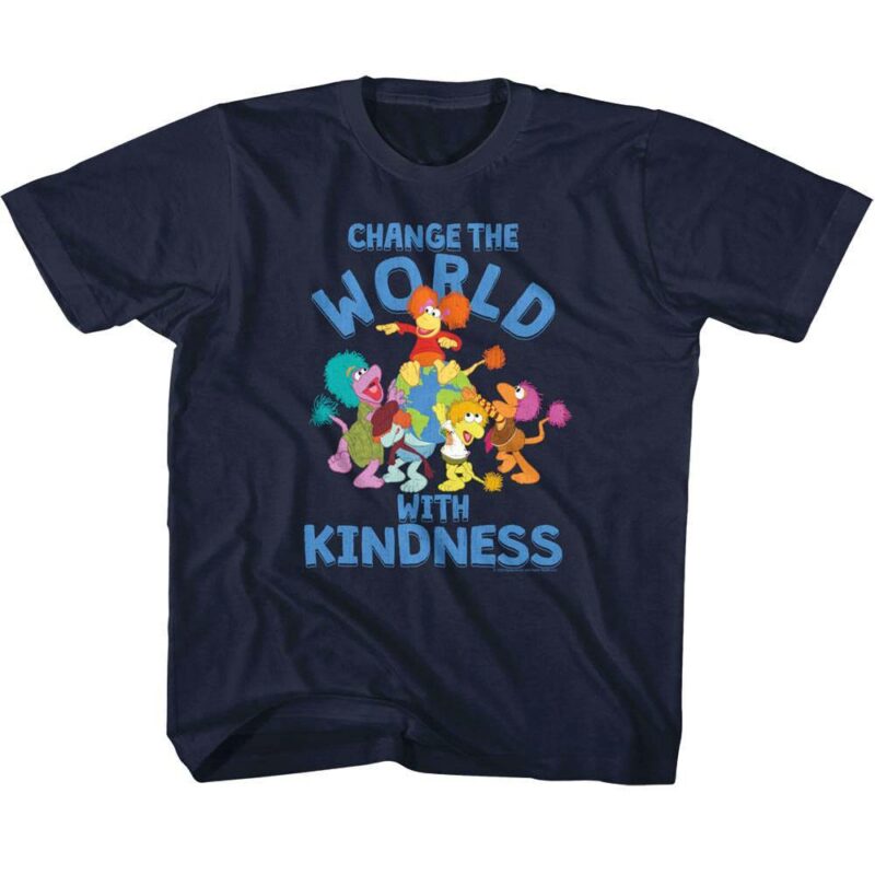 Fraggle Rock Change the World with Kindness Kids T Shirt