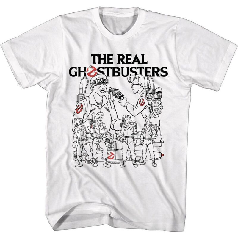 Ghostbusters Squad Sketch Men’s T Shirt