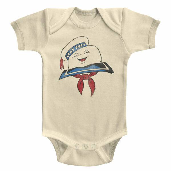 Ghostbusters Stay Puft Head Baby Onesie