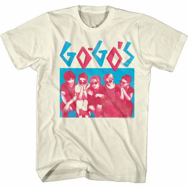 Go-Gos-Mens-Tshirt-Rock-band-photo-ivory-GOGO503
