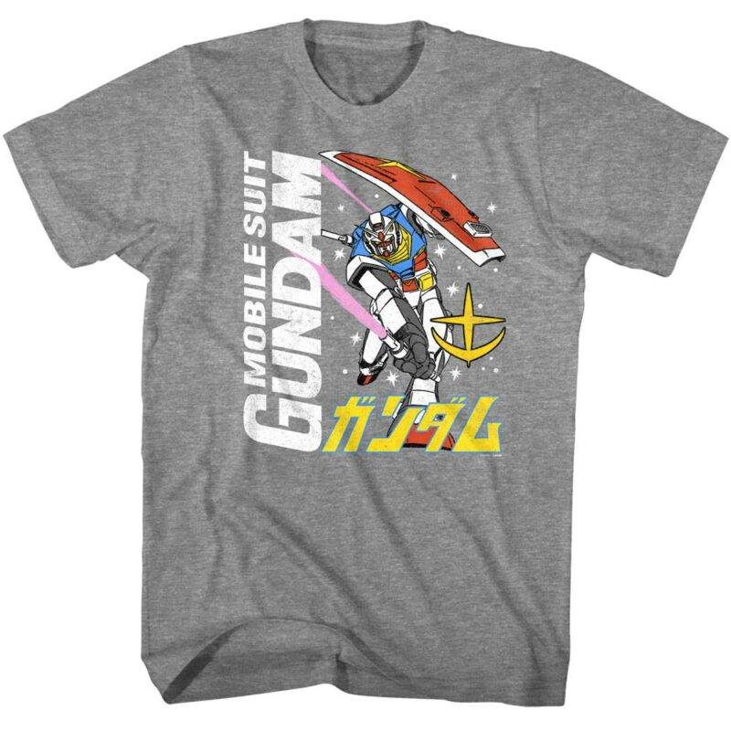 Gundam Mobile Suit Mecha Men’s Gray T Shirt