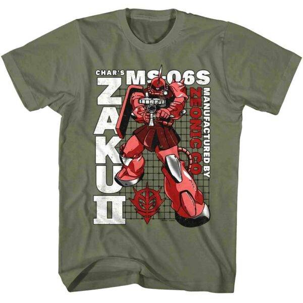 Gundam Zaku II Char’s MS-06S Men’s T Shirt