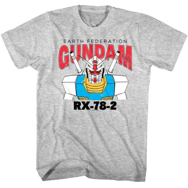 Gundam Earth Federation RX-78-2 Men’s Gray T Shirt