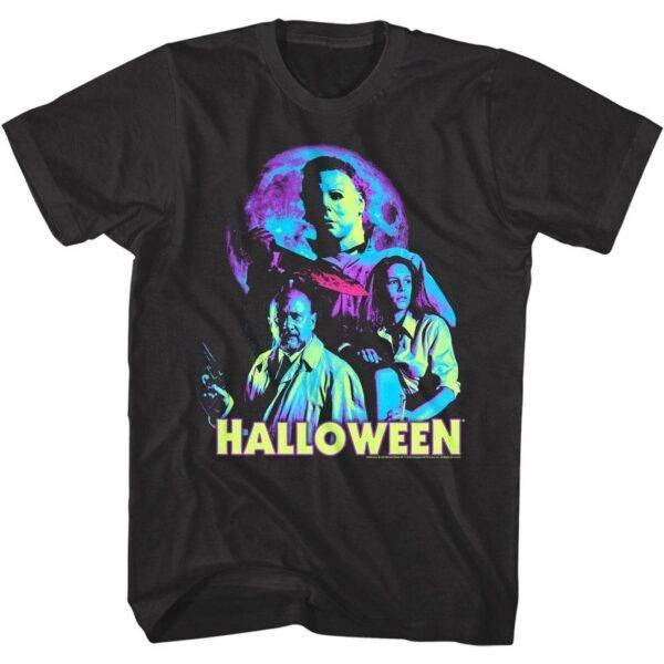 Halloween Neon Full Moon Men’s T Shirt