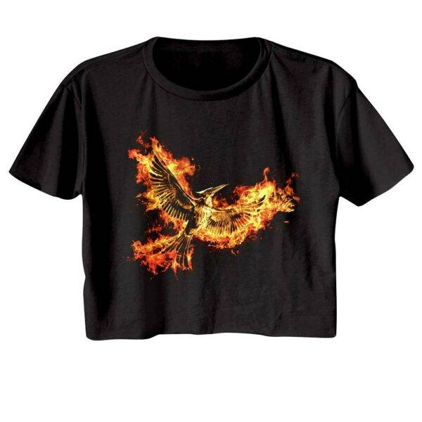 Hunger Games Mockingjay Pt 2 Flaming Logo Women’s Crop Top