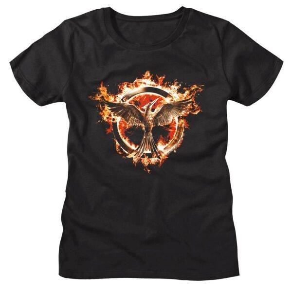 Hunger Games Flaming Mockingjay Logo Women’s T Shirt