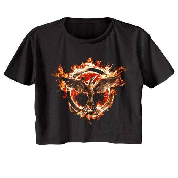 Hunger Games Flaming Mockingjay Logo Women’s Crop Top