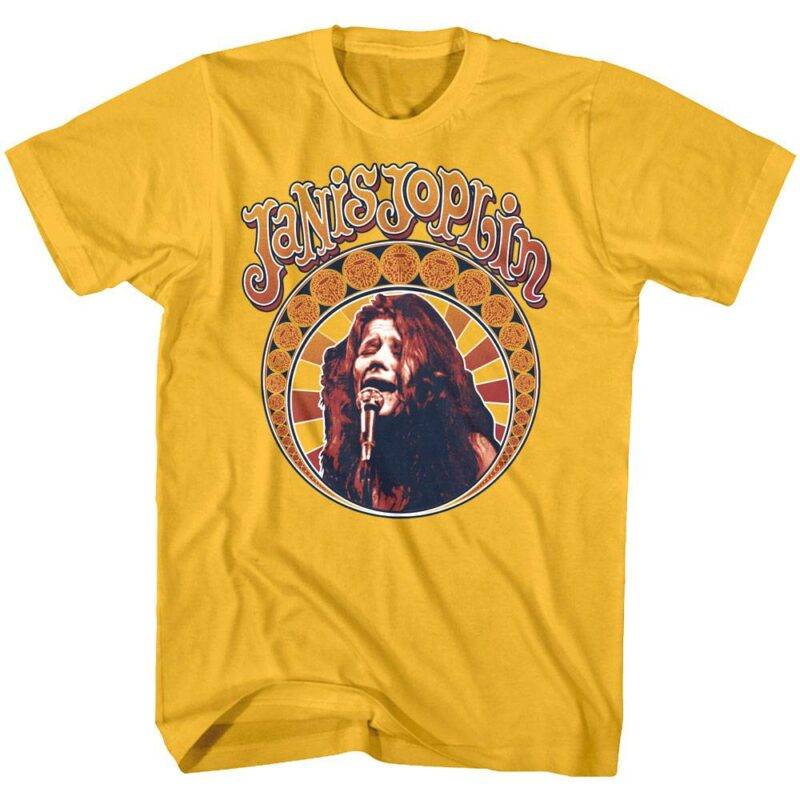 Janis Joplin Love Letters Circle Men’s T Shirt