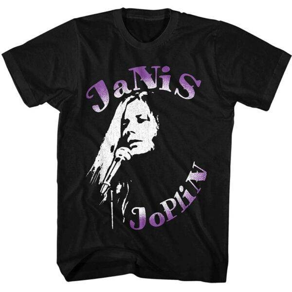 Janis Joplin Microphone Check Men’s T Shirt