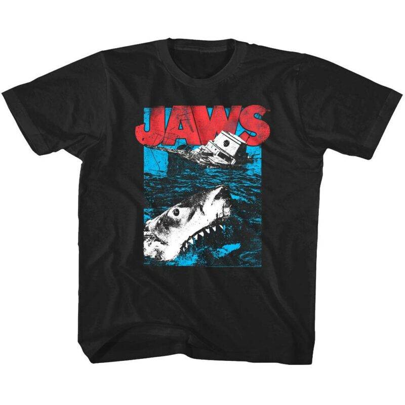 Jaws Great White Shark Attack Kids T Shirt