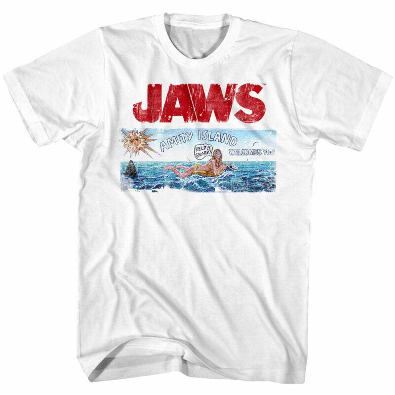 Jaws Amity Island Vintage Postcard T-Shirt
