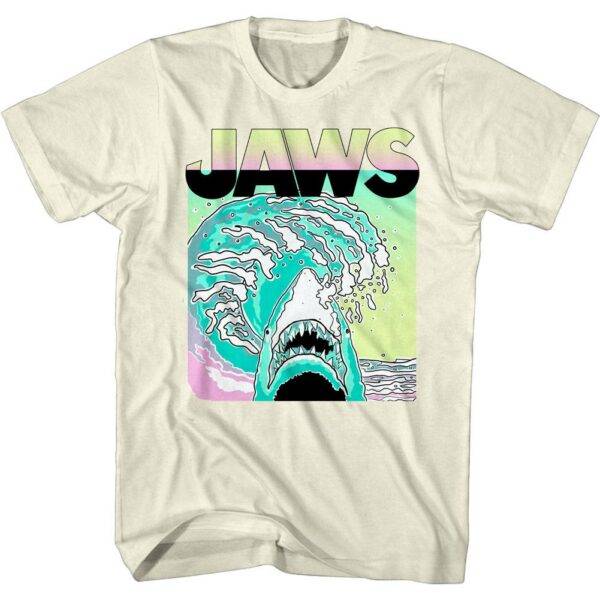 Jaws Neon Splash Waves Men’s T Shirt