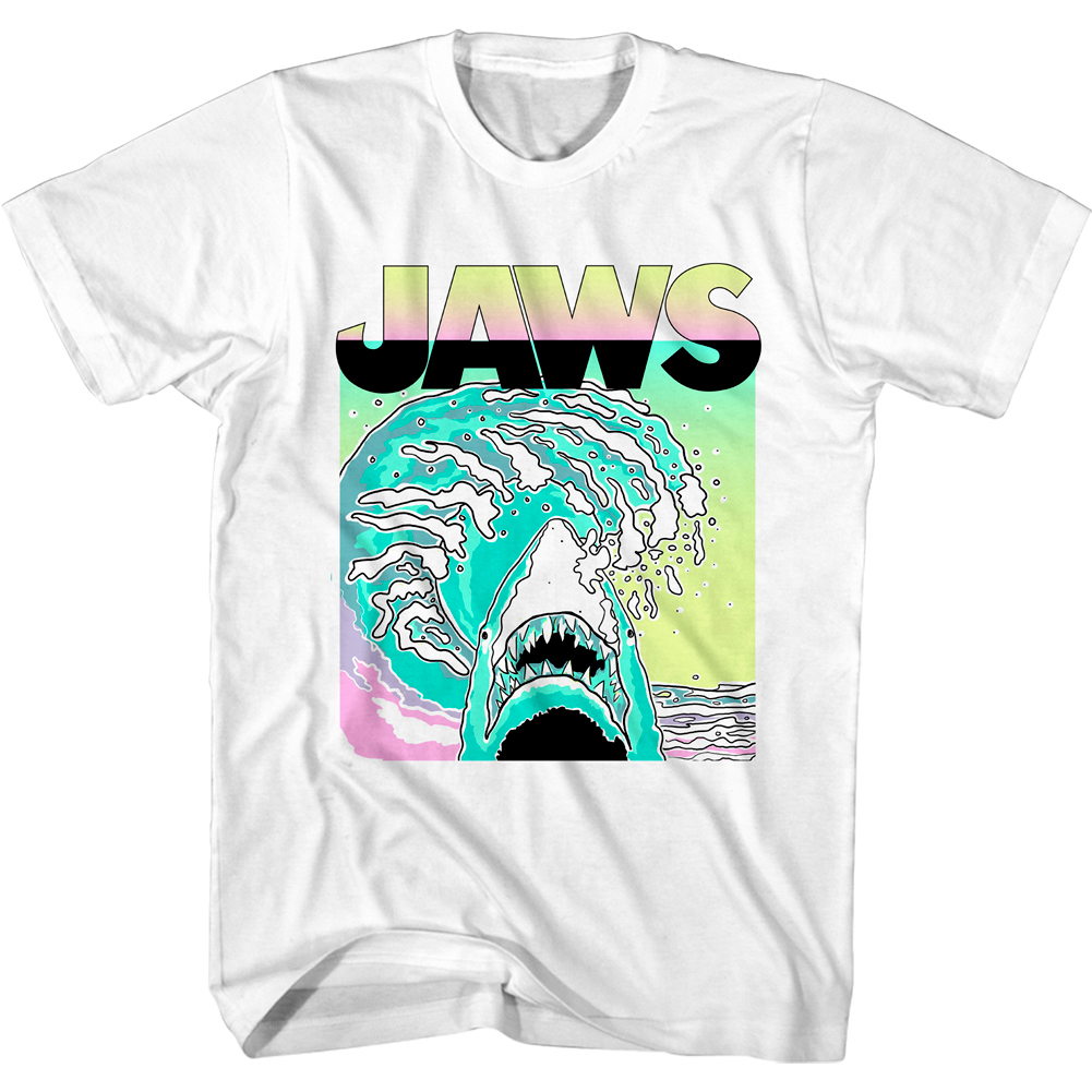 Jaws Neon Splash Waves Men’s T Shirt