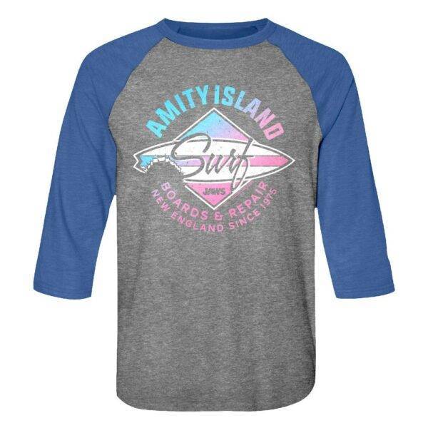 Jaws Amity Island Surf Board Repair Men’s Raglan Shirt