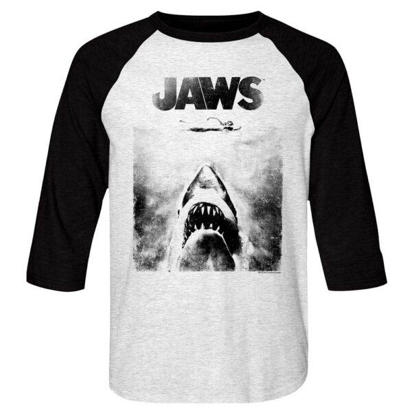 Jaws Shark Movie Poster Raglan Shirt
