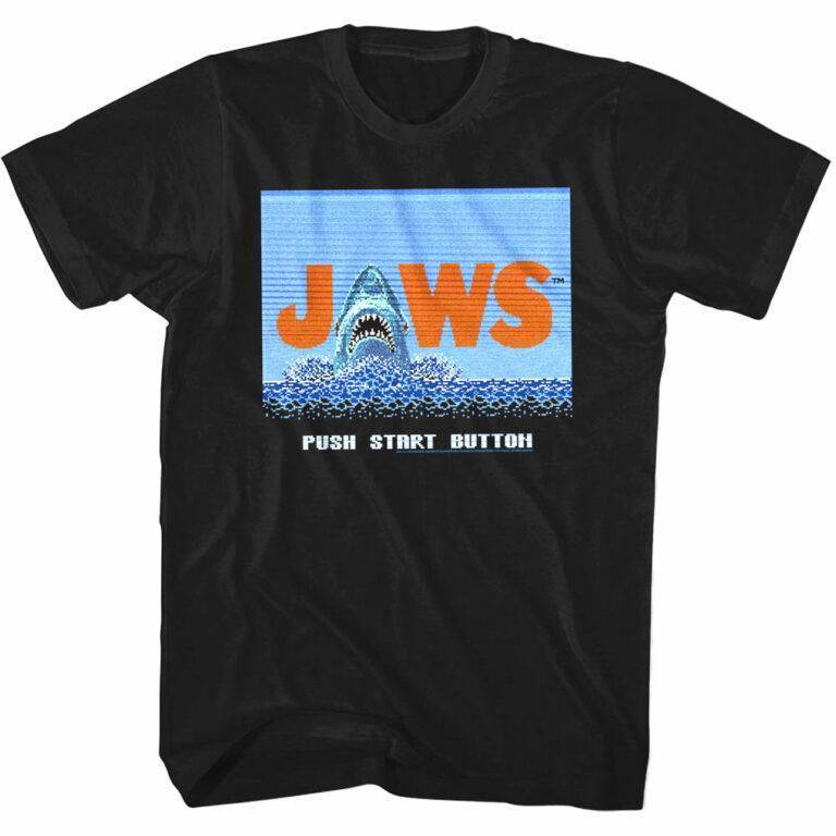 Jaws 8Bit Pixel Video Game Men’s T Shirt