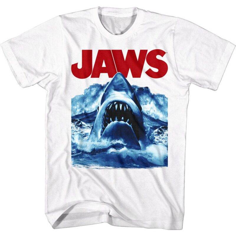 Jaws Shark Breaking Waves T-Shirt